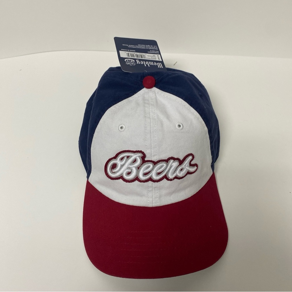 Wembley Beer Hat Adjustable Dad hat Red/ White /Blue